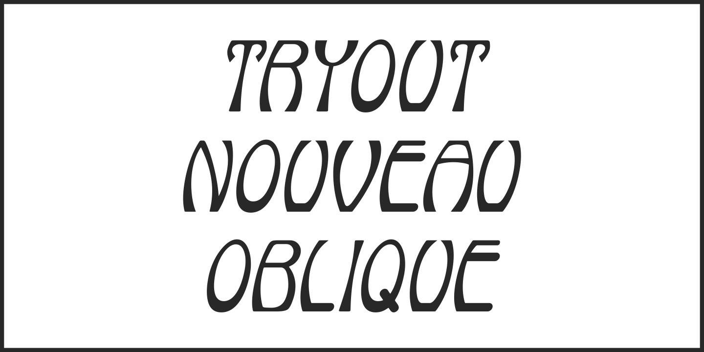 Beispiel einer Tryout Nouveau JNL Regular-Schriftart